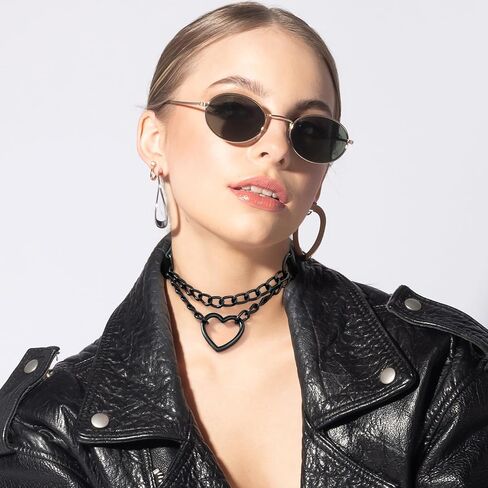 2PCS Black Choker Necklace for Women Leather Chokers Collar and Leash Set Goth Sexy Chokers for Women Heart Chain Choker Necklaces Jewelry Gift for Halloween Gothic Outfits Cosplay in Saudi Arabia