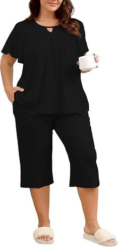 حرارة الحرارة بالإضافة إلى مجموعات بيجامات الحجم للنساء 2 قطعة ناعمة ملابس ناع in Kuwait