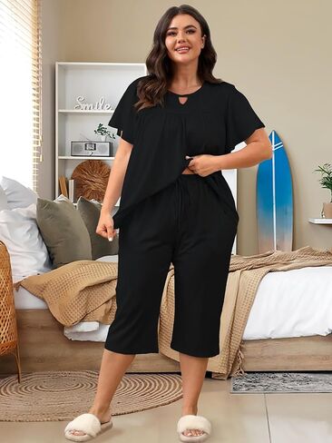 حرارة الحرارة بالإضافة إلى مجموعات بيجامات الحجم للنساء 2 قطعة ناعمة ملابس ناع in Kuwait