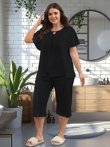 حرارة الحرارة بالإضافة إلى مجموعات بيجامات الحجم للنساء 2 قطعة ناعمة ملابس ناع in Kuwait