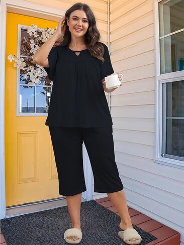 حرارة الحرارة بالإضافة إلى مجموعات بيجامات الحجم للنساء 2 قطعة ناعمة ملابس ناع in Kuwait