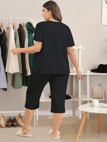 حرارة الحرارة بالإضافة إلى مجموعات بيجامات الحجم للنساء 2 قطعة ناعمة ملابس ناع in Kuwait