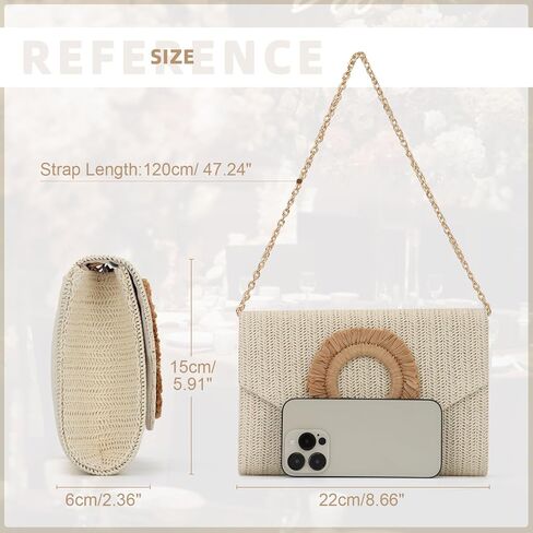 GOKTOW Straw Clutch Purse Rattan Summer Woven Beach Handbags for Women Wedding Vacation Travel Party 2025 in Kuwait