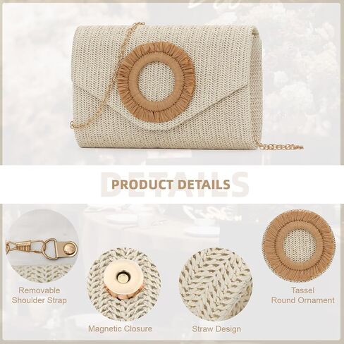 GOKTOW Straw Clutch Purse Rattan Summer Woven Beach Handbags for Women Wedding Vacation Travel Party 2025 in Kuwait