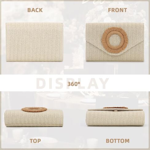 GOKTOW Straw Clutch Purse Rattan Summer Woven Beach Handbags for Women Wedding Vacation Travel Party 2025 in Kuwait