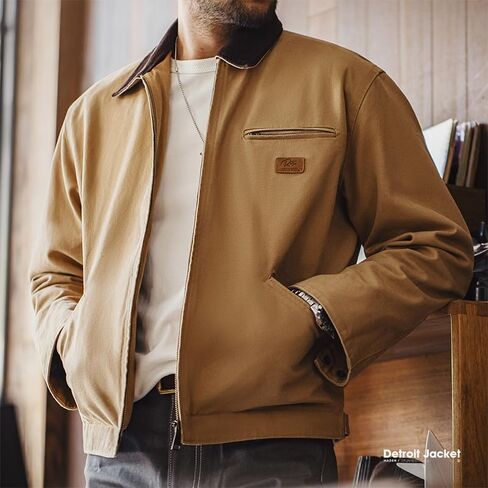 SevenBoy Men's Rugged Flex Relaxed Fit Duck Detroit Jacket Vintage Hunting Heavy Canvas Lapel Coat For Autumn in Kuwait