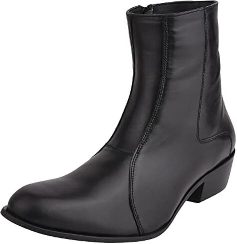 LIBERTYZENO Mens Animal Print & Plain Leather Adults High Ankle Retro Dress Boots for Easter Gift in Kuwait