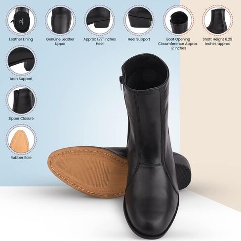 LIBERTYZENO Mens Animal Print & Plain Leather Adults High Ankle Retro Dress Boots for Easter Gift in Kuwait