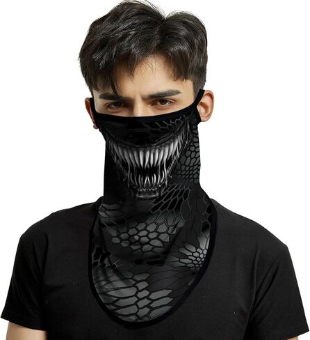 M-YOUNG Ear Loops Neck Gaiter Face Mask Covering Bandanas for Men Women Summer UV Face Scarf Mask Cover Facemask Balaclava in Kuwait