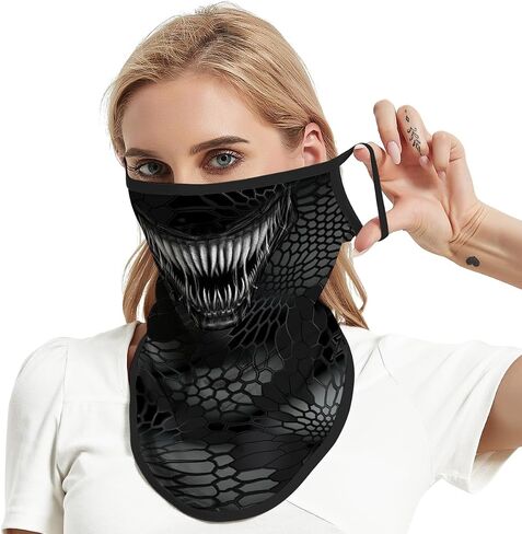 M-YOUNG Ear Loops Neck Gaiter Face Mask Covering Bandanas for Men Women Summer UV Face Scarf Mask Cover Facemask Balaclava in Kuwait