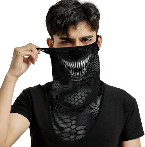 M-YOUNG Ear Loops Neck Gaiter Face Mask Covering Bandanas for Men Women Summer UV Face Scarf Mask Cover Facemask Balaclava in Kuwait