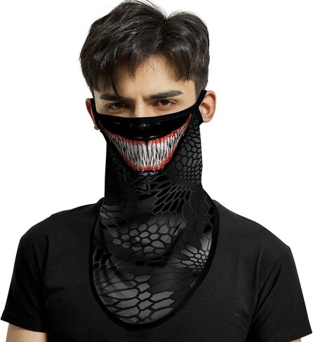 M-YOUNG Ear Loops Neck Gaiter Face Mask Covering Bandanas for Men Women Summer UV Face Scarf Mask Cover Facemask Balaclava in Kuwait