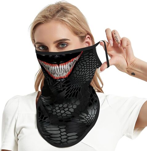 M-YOUNG Ear Loops Neck Gaiter Face Mask Covering Bandanas for Men Women Summer UV Face Scarf Mask Cover Facemask Balaclava in Kuwait