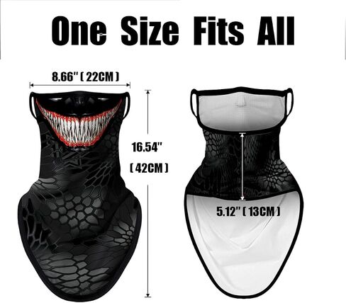 M-YOUNG Ear Loops Neck Gaiter Face Mask Covering Bandanas for Men Women Summer UV Face Scarf Mask Cover Facemask Balaclava in Kuwait