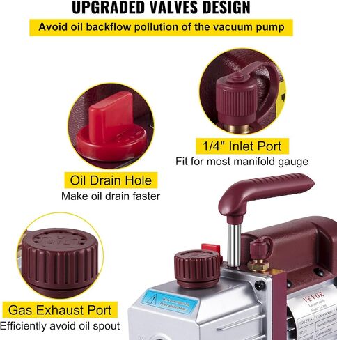 Bestauto Vacuum Pump 4.5CFM Vacuum Pump HVAC Single-Stage Rotary Vane Vacuum Pump 1/3HP 5PA Ultimate Air Conditioning Refrigerant Vacuum Pump in Kuwait