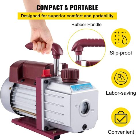 Bestauto Vacuum Pump 4.5CFM Vacuum Pump HVAC Single-Stage Rotary Vane Vacuum Pump 1/3HP 5PA Ultimate Air Conditioning Refrigerant Vacuum Pump in Kuwait