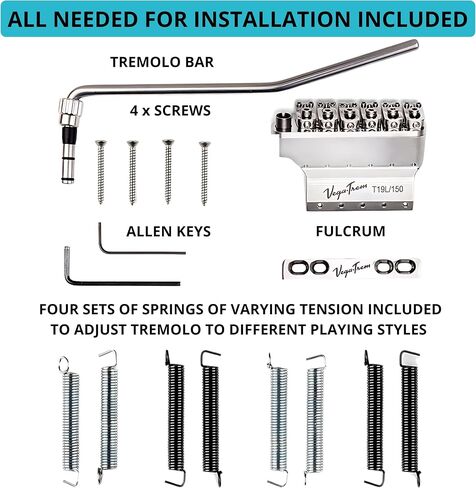 Vega-Trem VT1 Standard 6-Screw Satin Stratocaster Guitar Tremolo Bridge For Strat No Mods Easy Installation in Saudi Arabia