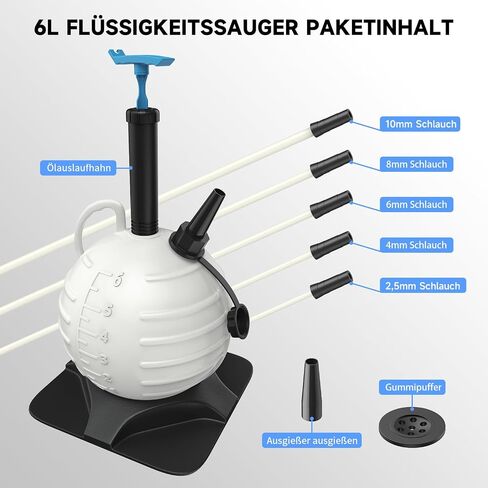 MKING Oil Extractor Pump for Volume 6L - Manual Vacuum Fluid Extractor with 4 Extension Suction Tubes & Brake Bleeding Hose for Boats Lawn-mowers Automotive in Saudi Arabia