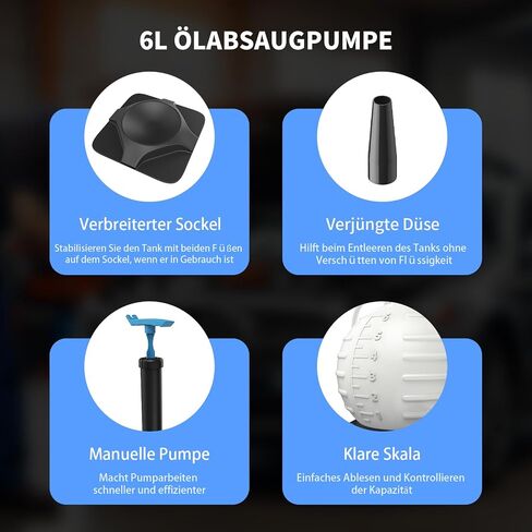 MKING Oil Extractor Pump for Volume 6L - Manual Vacuum Fluid Extractor with 4 Extension Suction Tubes & Brake Bleeding Hose for Boats Lawn-mowers Automotive in Saudi Arabia