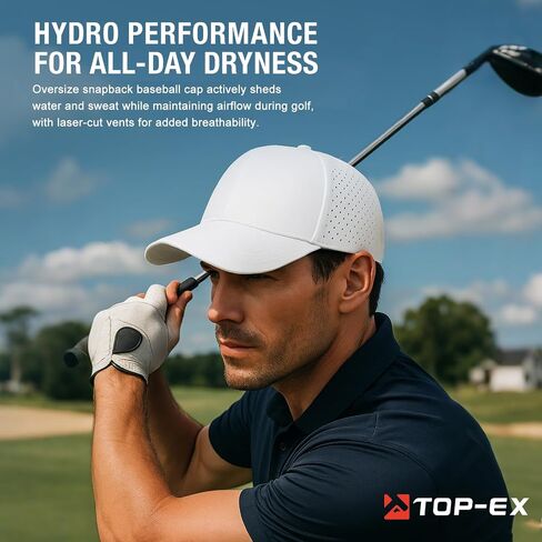 كبيرة الحجم XL/XXL Snapback البيسبول Cap Hydro Performance Cool Water Water طارد الجولف قارب شاطئ التمرين in Kuwait