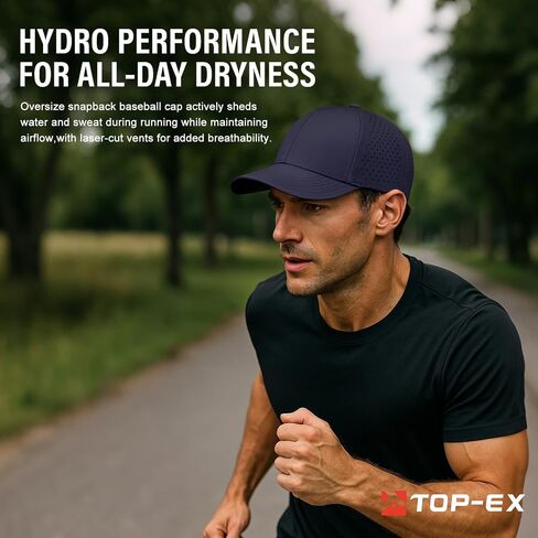 كبيرة الحجم XL/XXL Snapback البيسبول Cap Hydro Performance Cool Water Water طارد الجولف قارب شاطئ التمرين in Saudi Arabia