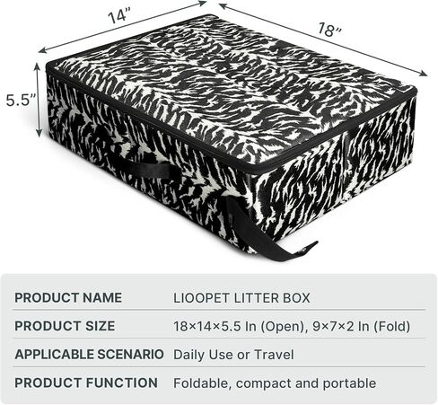 LIOOPET Portable Litter Box with Lid, Leak-Proof Collapsible Cat Litter Box Great for Travel Hotel Stays and Road Trip (18x14x5.5 Inches) in Kuwait