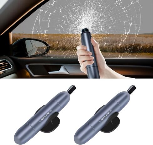 Emergency Car Seatbelt Cutter and Glass Window Breaker,2-in-1 Portable Multifunctional Safety Kit Hammer and Escape Rescue Car Window Punch Breaker Tool with Tempered Glass (2PCS) in Kuwait