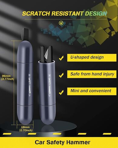 Emergency Car Seatbelt Cutter and Glass Window Breaker,2-in-1 Portable Multifunctional Safety Kit Hammer and Escape Rescue Car Window Punch Breaker Tool with Tempered Glass (2PCS) in Kuwait
