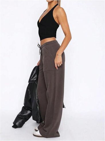 Soly Hux Women's Y2K Halter Crop Tops v Neck Olcyfeless Backless Out Out Slim Fit Tops in Kuwait