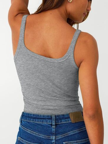 SUNBS Tank Tops for Women Ribbed Spaghetti Strap Camisole Racerback Summer Workout Tops Trendy Clothes Going Out 2025 3Pack in Kuwait