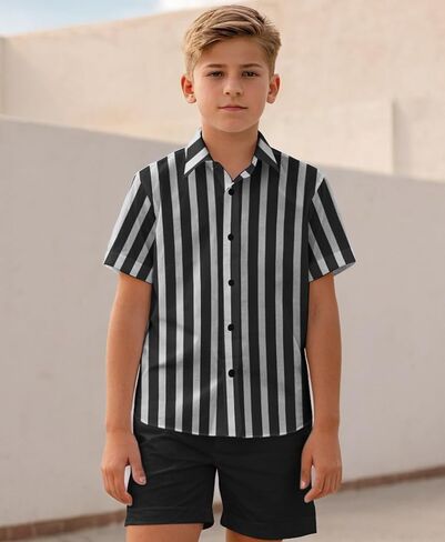 Weecreeture Boys Summer 2 Piece Outfits – Short Sleeve Button Down Shirt & Shorts Set Casual Beach, Vacation, Spring, Travel in Saudi Arabia
