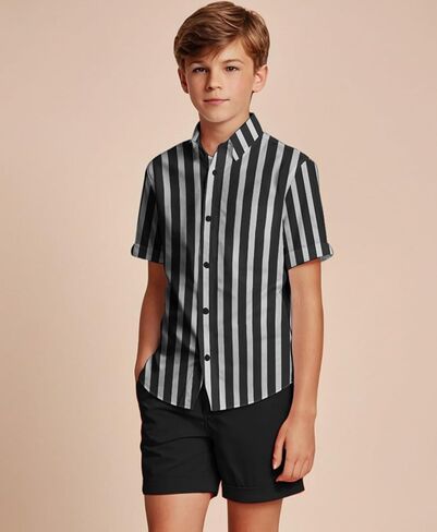 Weecreeture Boys Summer 2 Piece Outfits – Short Sleeve Button Down Shirt & Shorts Set Casual Beach, Vacation, Spring, Travel in Saudi Arabia