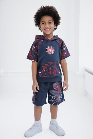 Marvel Spider-Man French Terry Pullover Hoodie and Shorts Toddler to Big Kid Sizes (2T - 18-20) in Kuwait