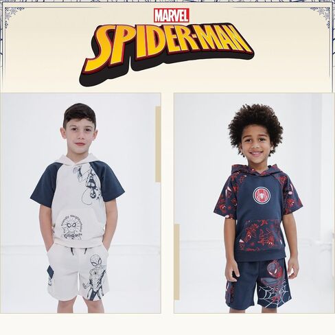 Marvel Spider-Man French Terry Pullover Hoodie and Shorts Toddler to Big Kid Sizes (2T - 18-20) in Kuwait