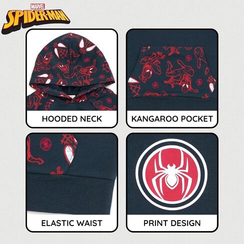 Marvel Spider-Man French Terry Pullover Hoodie and Shorts Toddler to Big Kid Sizes (2T - 18-20) in Kuwait