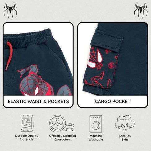 Marvel Spider-Man French Terry Pullover Hoodie and Shorts Toddler to Big Kid Sizes (2T - 18-20) in Kuwait
