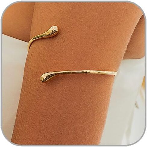 Gold Arm Cuff for Women Minimalist Upper Arm Chain Cuff Bracelet Open Arm Armband Cuff bangle Bracelet for Women in Kuwait