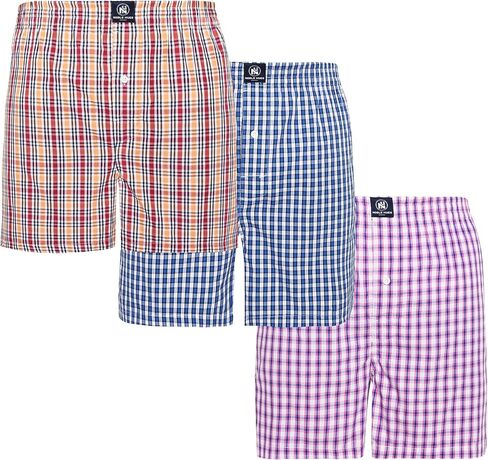 Men's Boxer Shorts, Comfortable Cotton Boxers, 100% Cotton Checks Multicolor Boxers For Men, Multi Pack in Saudi Arabia