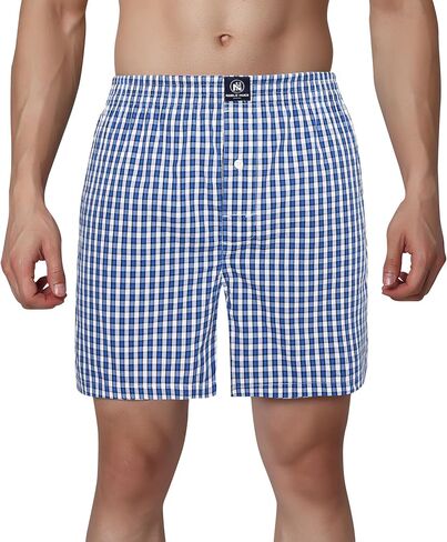 Men's Boxer Shorts, Comfortable Cotton Boxers, 100% Cotton Checks Multicolor Boxers For Men, Multi Pack in Saudi Arabia