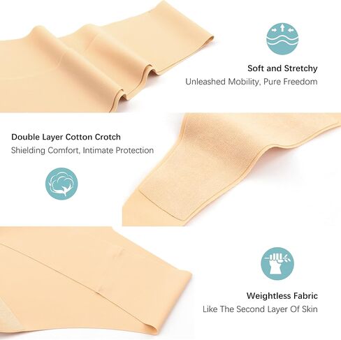 voenxe Seamless Women Underwear Thong,Low Rise No Show Ladies Panties,V Waist Cut No Line Workout Brief Comfortable 5-Pack in Saudi Arabia