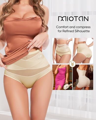 Women's Underwear 4 Pack High Waisted No Muffin Top Tummy Control Ladies Panties Postpartum Briefs Full Coverage in Kuwait