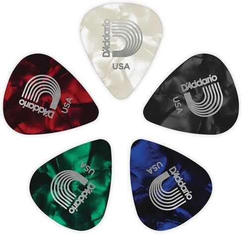 D'Addario Celluloid Guitar Picks - Guitar Accessories - Guitar Picks for Acoustic Guitar, Electric Guitar, Bass Guitar - Natural Feel, Warm Tone - Black, Medium 0.70mm, 25-pack in Kuwait