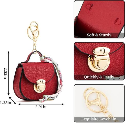 WOZEAH Mini Backpack Keychain for Women,Small Change Pouch Coin Purse Snap Button with Key Headset Bag（Black） in Saudi Arabia