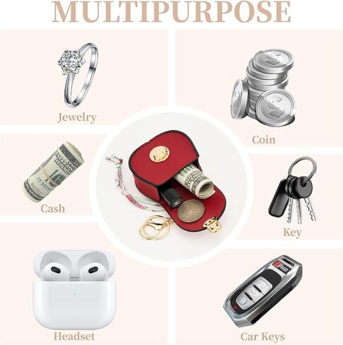 WOZEAH Mini Backpack Keychain for Women,Small Change Pouch Coin Purse Snap Button with Key Headset Bag（Black） in Saudi Arabia