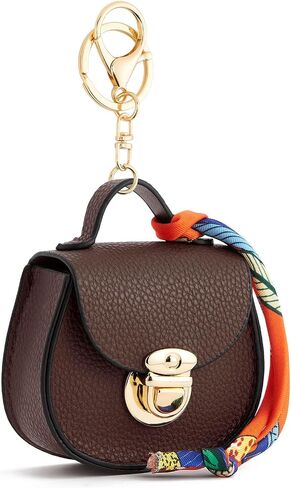WOZEAH Mini Backpack Keychain for Women,Small Change Pouch Coin Purse Snap Button with Key Headset Bag（Black） in Saudi Arabia