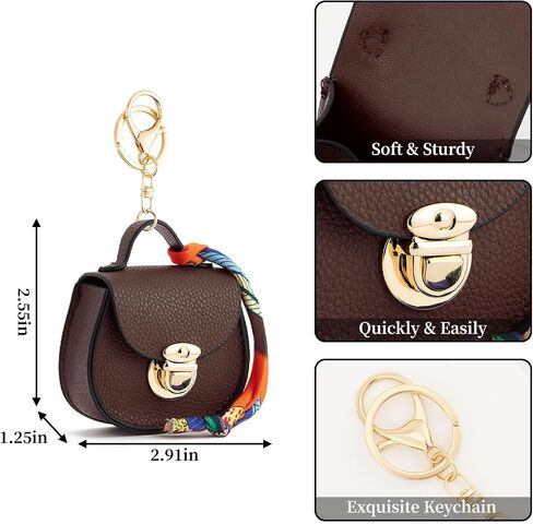 WOZEAH Mini Backpack Keychain for Women,Small Change Pouch Coin Purse Snap Button with Key Headset Bag（Black） in Saudi Arabia