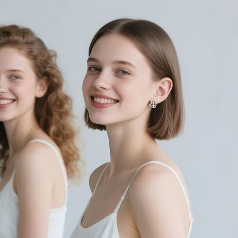 Heart Earrings Studs for Women Music Earring Gift for Music Lovers, S925 Sterling Silver Sensitive Unique Earrings Gift in Kuwait