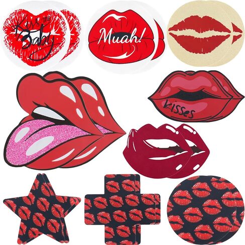 Nimiah Rave Pasties Nipple Covers - Sexy Fun Sticky Variety Pasty Pack Adds Spice & Fun to Party See-Through Outfits in Kuwait