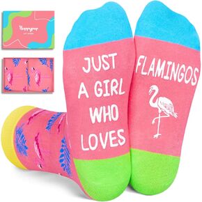 HAPPYPOP Funny Flamingo Gifts for Girls - Funny Pink Flamingo Gifts, Crazy Flamingo Socks Kids