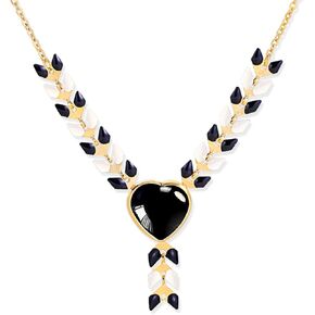 Wrangler Gold Statement Y Necklace for Women Boho 14K Plated Natural Stone Western Country Jewelry